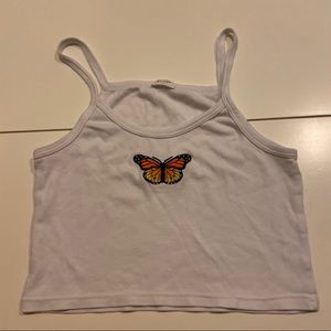 Brandy Melville butterfly crop tank